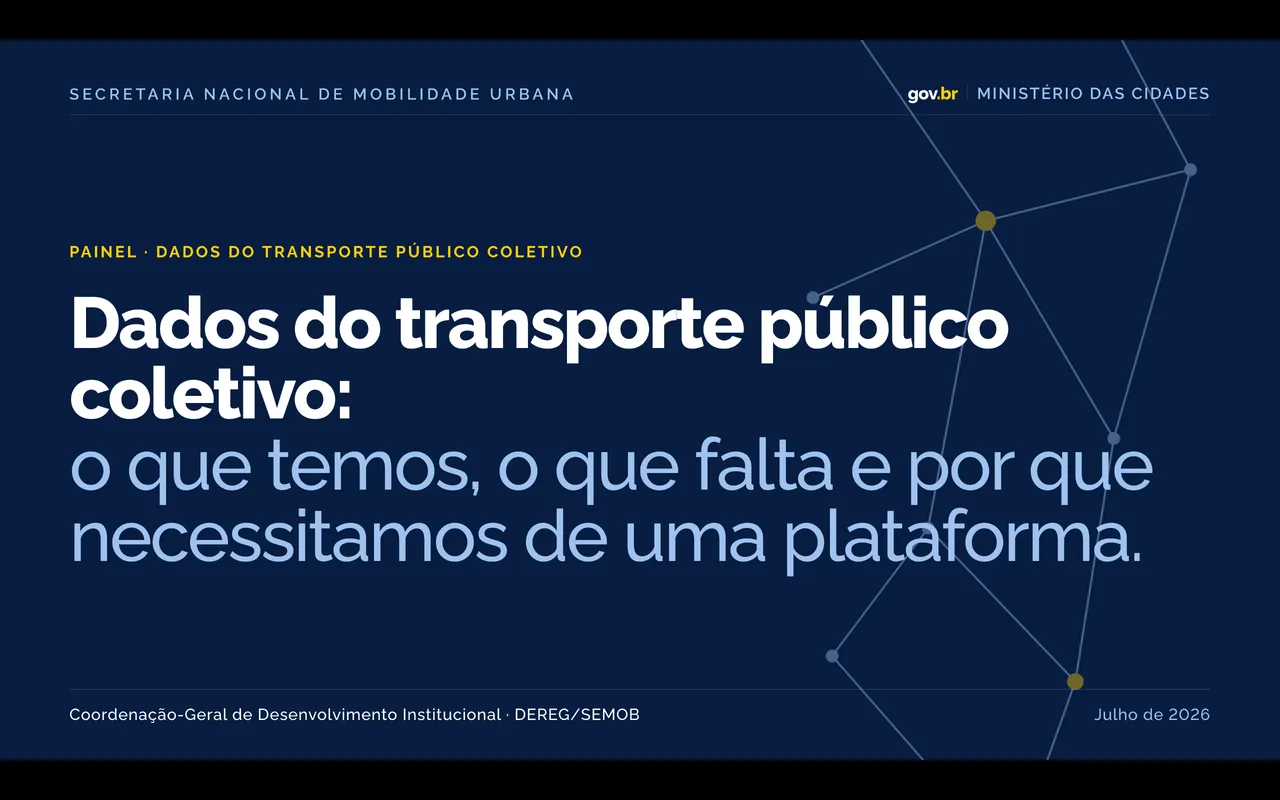 Capa da apresentação sobre dados do transporte público coletivo